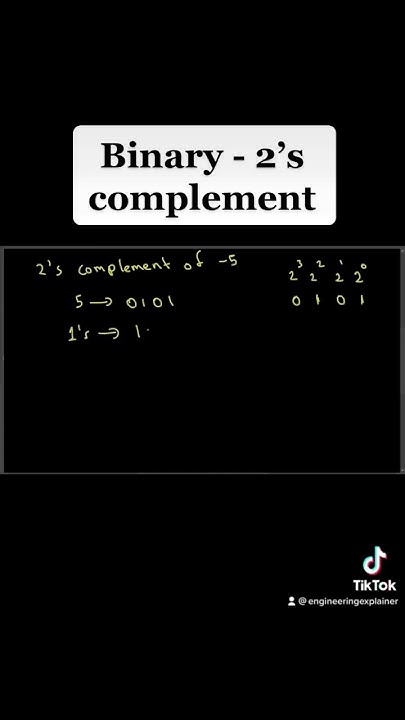 Binary Addition and Subtraction With Negative Numbers, 2's Complements ...
