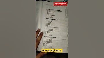 Nimcet Syllabus 2023. #nimcet #mca