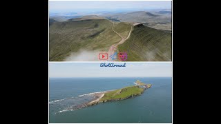 Pen Y Fan, Brecon Beacons &amp; Rhossili Bay from the Air | 4K Drone | Wales, UK