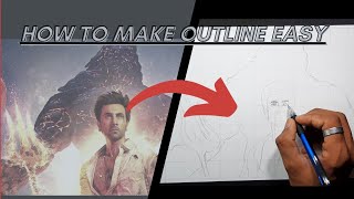👍HOW TO MAKE BRAHMASTRA  POSTER OUTLINE👍🤡 |step by step| part-1 , RANBIR- KAPOOR .✍️ screenshot 5