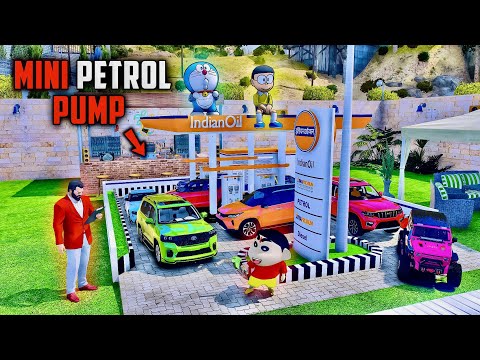 GTA 5 : New Mini Petrol Pump For Shinchan🤣 😱Full Fun #gta5 #rampageboy #bommalu