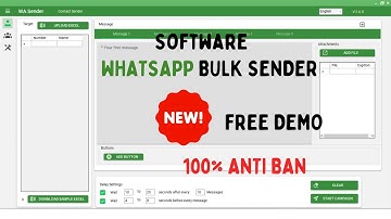 Whatsapp Bulk Sender Software Free | Bulk whatsapp Marketing | NEW WA SENDER With Button