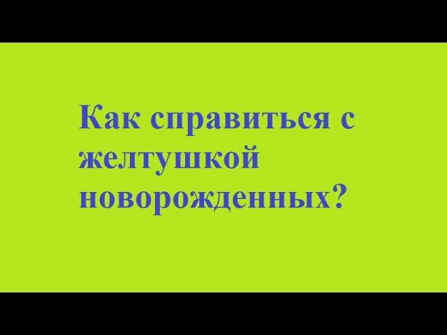 Желтушка новорожденных. Как справиться с желтушкой ?