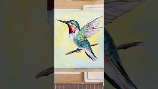 Paint a hummingbird with me with acrylic paints✨ #paintingprocess #learntopaint