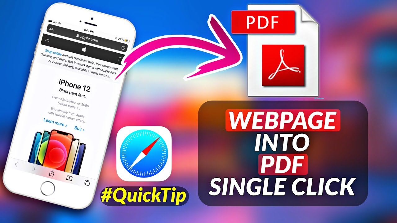 How To Save Webpage As Pdf In Iphone I How To Download Pdf In Ios 14 21 I Safari Webpage To Pdf Youtube