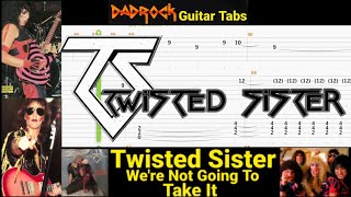 We're Not Going To Take It - Twisted Sister - Guitar + Bass TABS Lesson (Rewind)