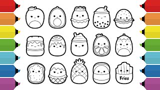 Coloring Squishmallows Food & Sweet Treats Coloring Pages | Squishmallows Food Plushies