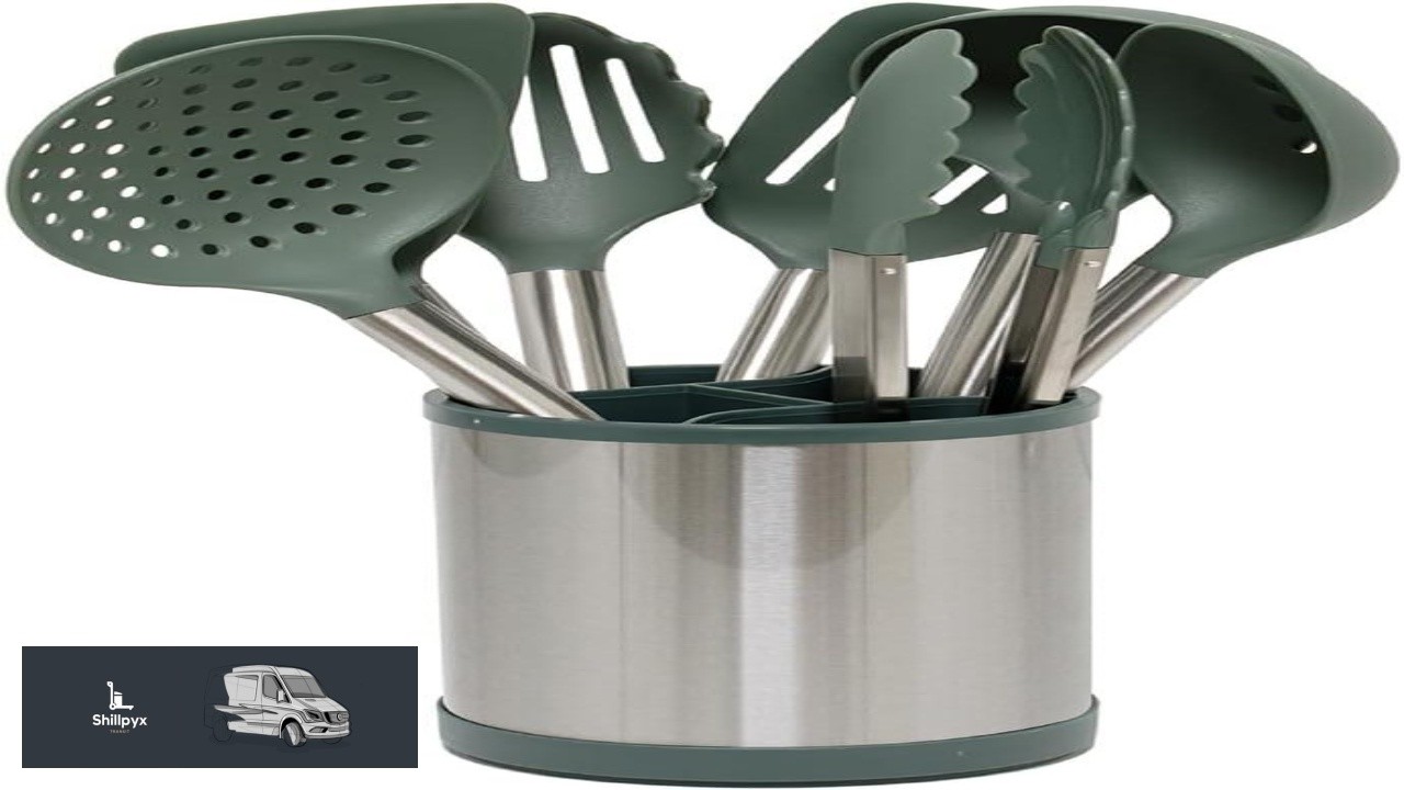 Glad Kitchen Utensils Set 8pcs Nonstick Cooking Tools with Stainless Steel