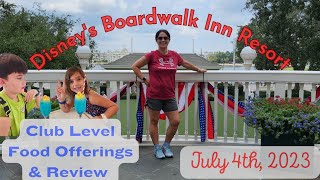 Disney's Refurbished Boardwalk Inn Club Level Lounge Tour Review/July  2023/Food Offerings/New decor