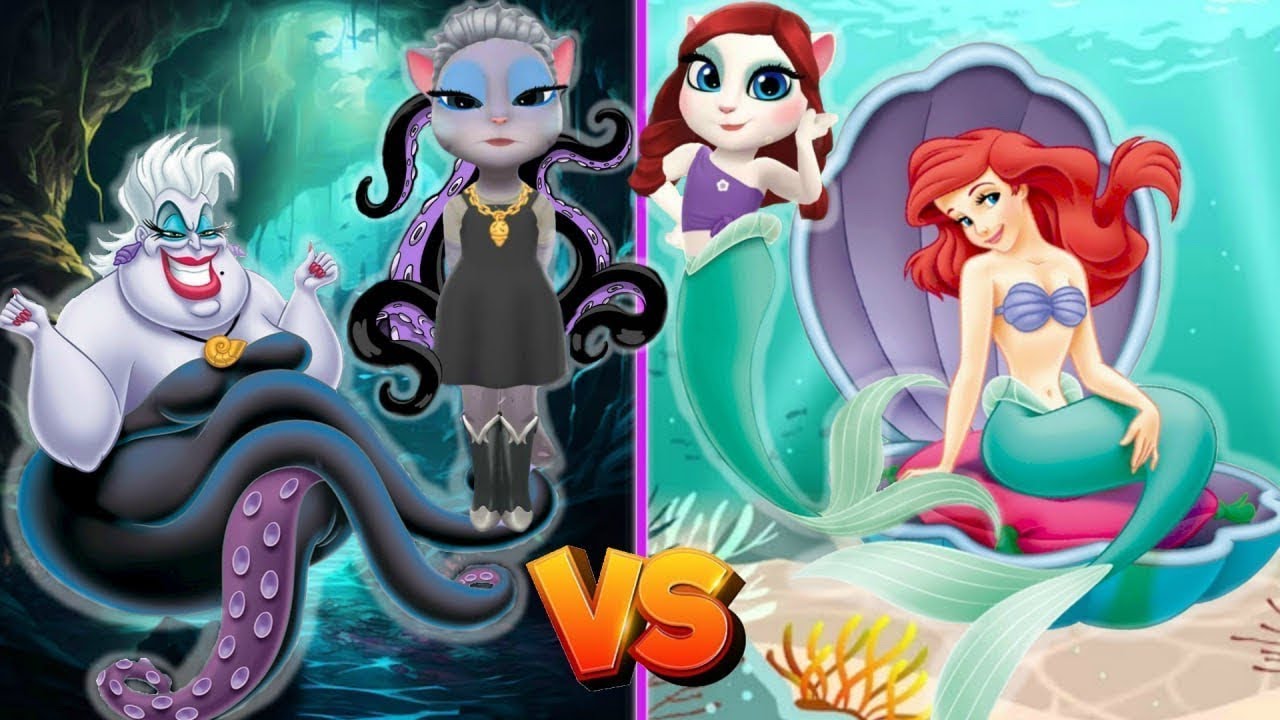 My Talking Angela 2 ARIEL🧜 VS URSULA 👾  The Little Mermaid  DISNEY