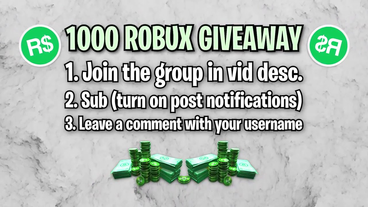 Giveaway Entry 1 000 Robux Giveaway Youtube - 1000 robux giveaway winner youtube