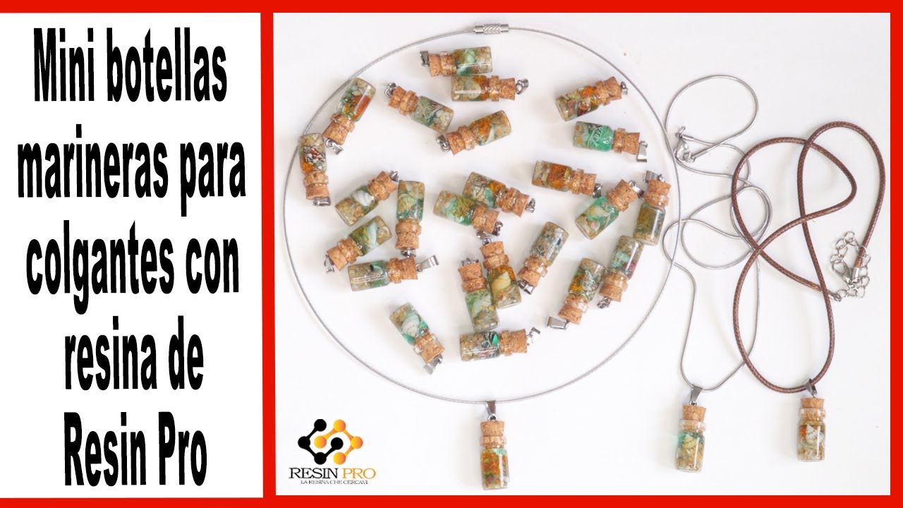 Mini botellas marineras para colgantes con resina de Resin Pro