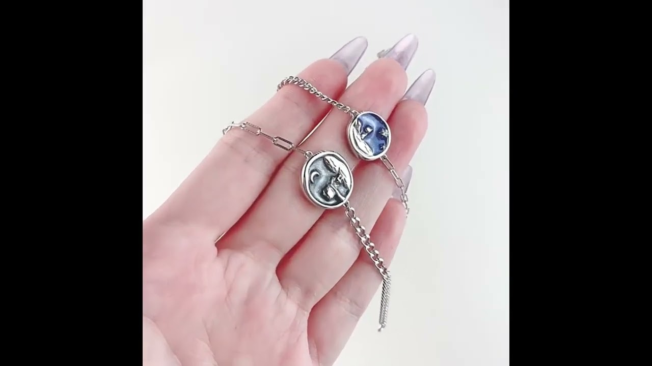 Engravable Sun and Moon Bracelets for Couples by Loforay.com