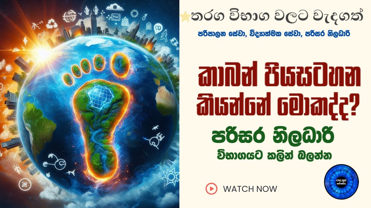 කාබන් පියසටහන කියන්නේ මොකද්ද?  පරිසර නිලධාරි විභාගයට කලින් බලන්න