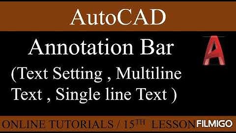 Annotation bar || Text setting || multiline text || Single line text || Autocad || Sinhala