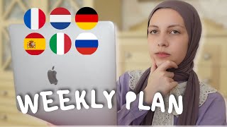 how i make a weekly plan to study 6 languages