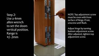McKinney MK100 Concealed Hinge 3D Adjustment