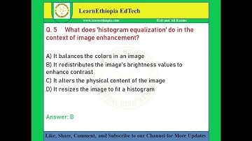 Digital Image Analysis | Model Exit Exam Questions for Geomatics Engineering Exit Exam