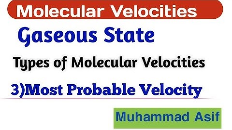 Most Probable Velocity.|Types of Molecular Velocities|.||advance knowledge||.