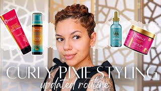 my curly pixie wash-and-go routine lately - updated! | heatless pixie style | all mielle organics
