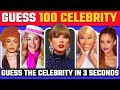 Guess the Celebrity in 3 Seconds | 100 Random Famous People in the World