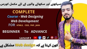 Web Designing Full Course In Urdu/Hindi Language Class 4| How to Learn Web design| Earn Money Online