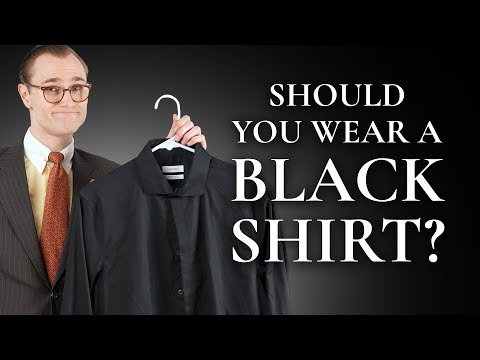 black dress shirt grey suit