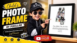 Child Photo Frame Design in PixelLab | Easy &amp; Professional Thumbnail Tutorial | Urdu/Hindi