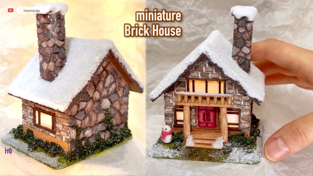 [full video]miniature Brick House In Winter 🧱⛄️