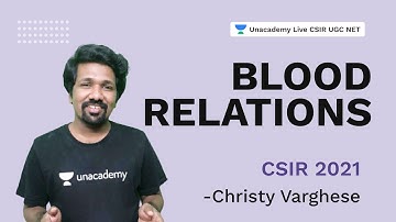 Blood Relations | General Aptitude | CSIR 2021 | Christy Varghese | Unacademy Live CSIR UGC NET