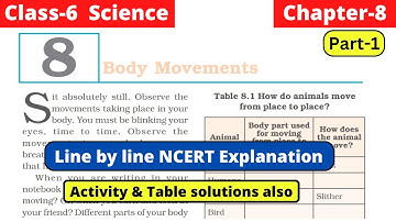 Body Movements | Class 6 Science Chapter 8 line by line NCERT Explanation | Part 1 #class6