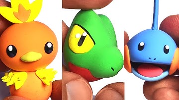 Pokémon Figures Making - Torchic Treecko Mudkip  | Pokémon Clay Art