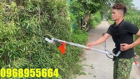 Cắt thử xem độ sắc của đầu tỉa hàng rào lắp máy cắt cỏ