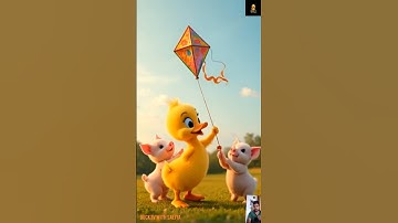 duck and little two pigs flying a kite in the sky #duck #duckrescue #duckstory