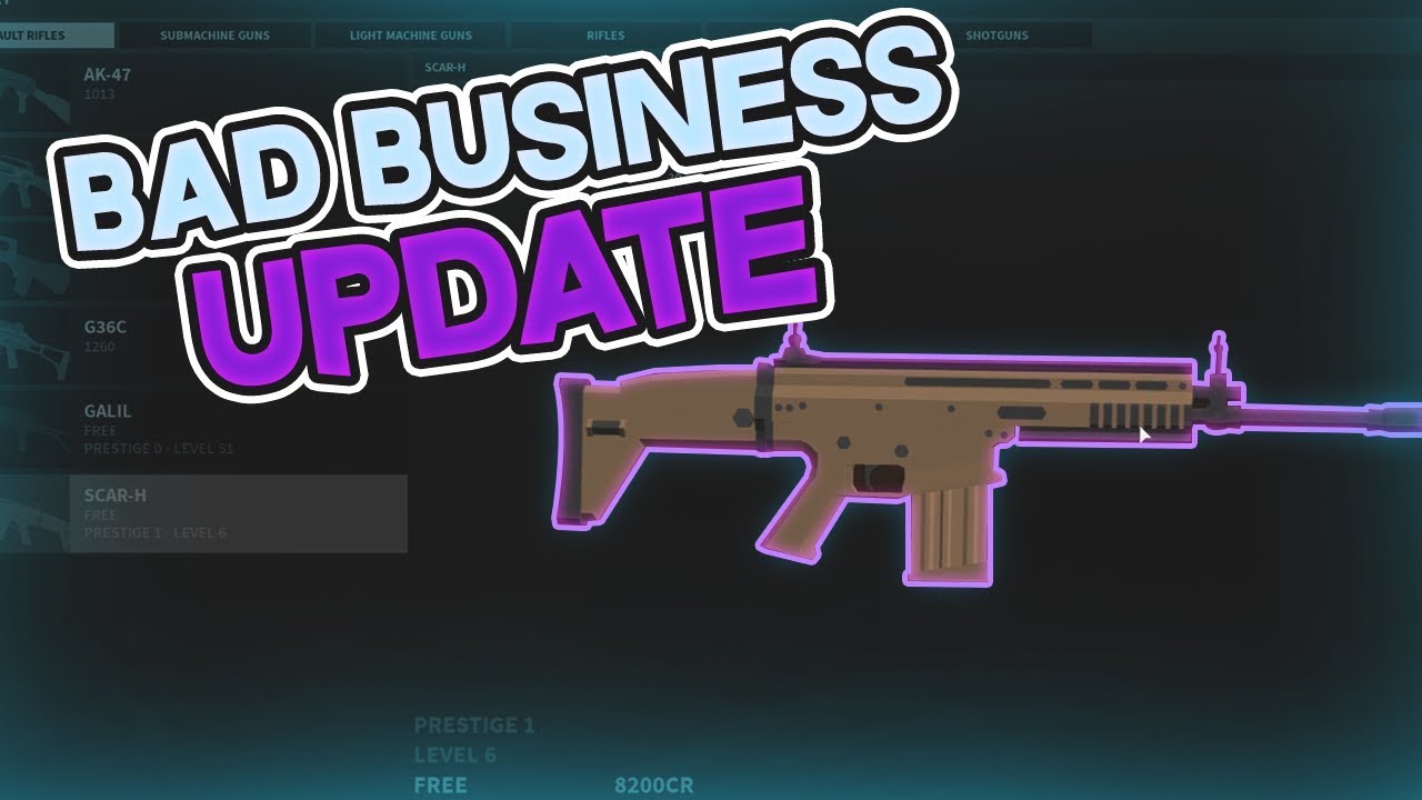 New Skins Gun New Bad Business Update Roblox Youtube - roblox bad business all skins