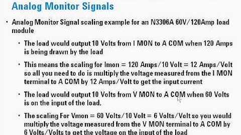 N3300A Electronic Load Analog Programming and Monitor ports
