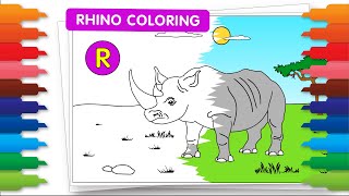 Animals ABC Coloring Fun: Rhino Comes Alive | Letter R by Magic Zoo - Kids Learning Adventures 155 views 1 month ago 7 minutes, 36 seconds