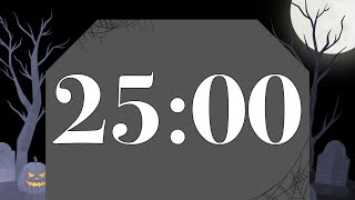 25 Minute Halloween Night Timer (No Music, Spooky Electric Piano Alarm at End)