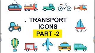 Transportation icon green screen Part - 2