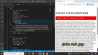 Sticky menu bar in CSS
