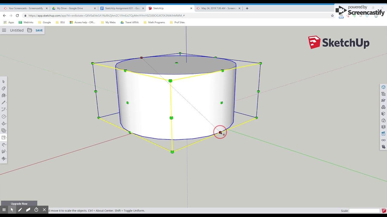 SketchUp 2 Cylinder with volume and scale tool YouTube