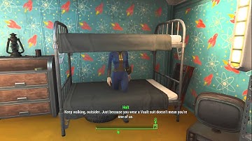 Fallout 4 NPC: glitched into bunk beds in Vault 81