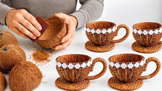 Diy Coconut Shell Cup Planter Beautiful Home Decor Idea Easy Coconut Shell Craft Ideas