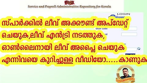 How to update your leave account at Spark, make a leave entry and apply for leave online