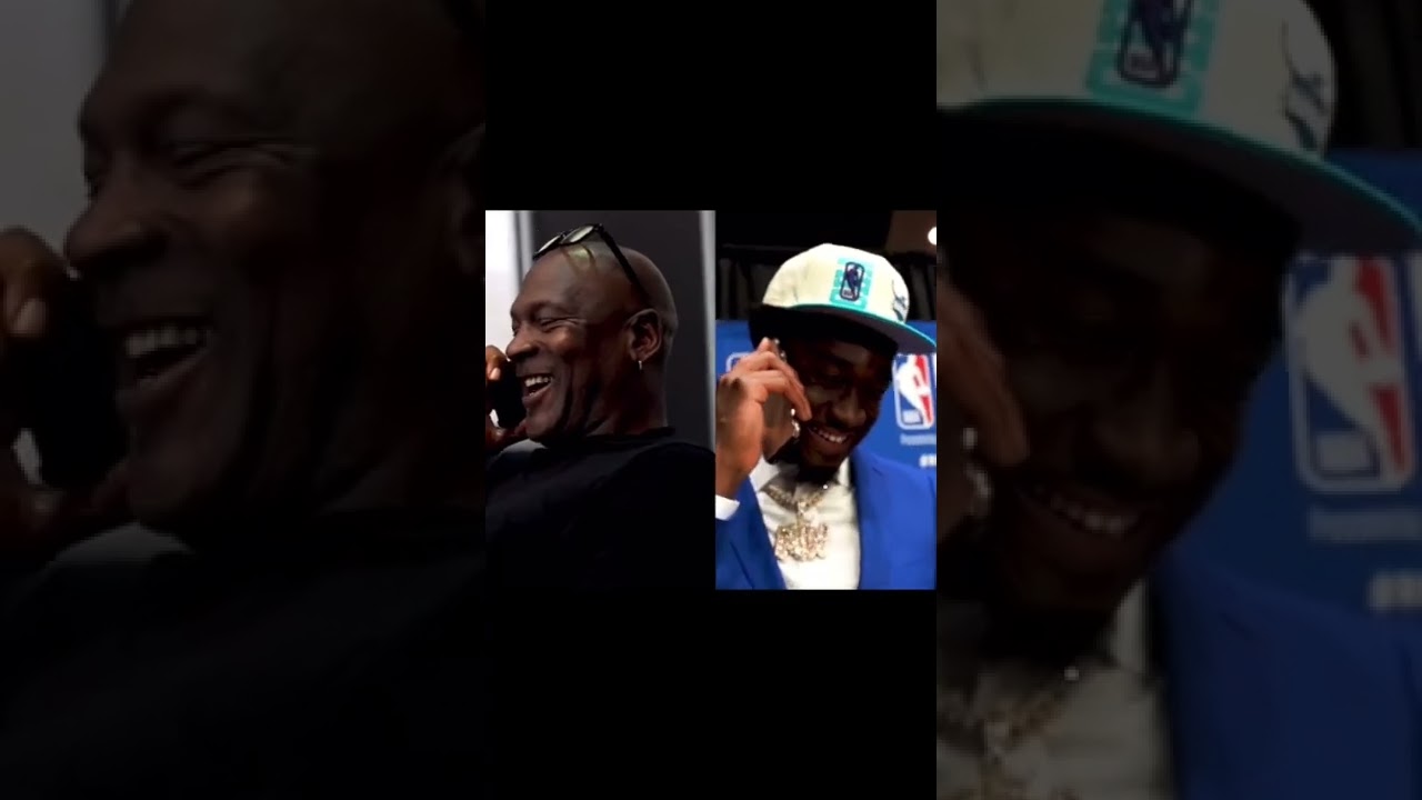 Michael Jordan on the phone with Mark Williams after getting picked by the Hornets 