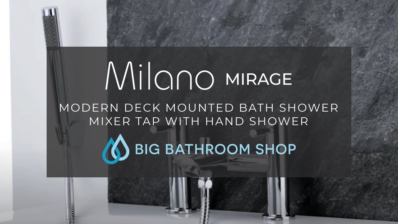 Milano Mirage - Modern Deck Mounted Bath Shower Mixer Tap with Hand ...