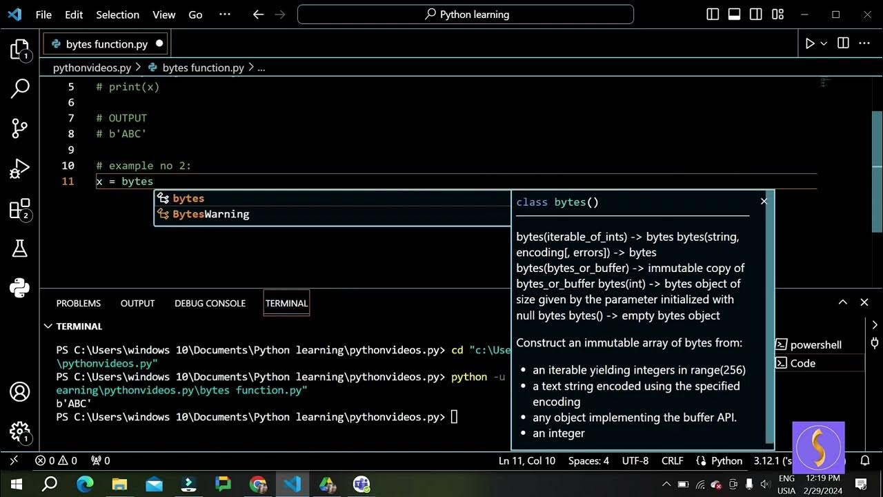 (MM) Exploring the Versatility of Python's bytes() Function - YouTube
