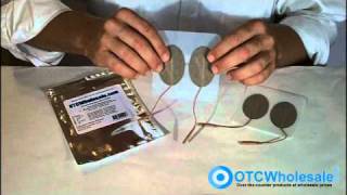 Otc Tens Electrodes, 1.5X2.5 Oval Carbon, Tan Mesh Backed