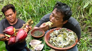 PRIMITIVE SURVIVAL || BAKAR ONTONG PISANG DENGAN SAMBAL COBEK, LEZAATT..!!!