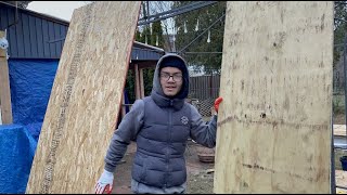 Plywood vs OSB Wall Sheathing Sized For Spacing This Side Down What Does It Mean? | P5 Patio Project
